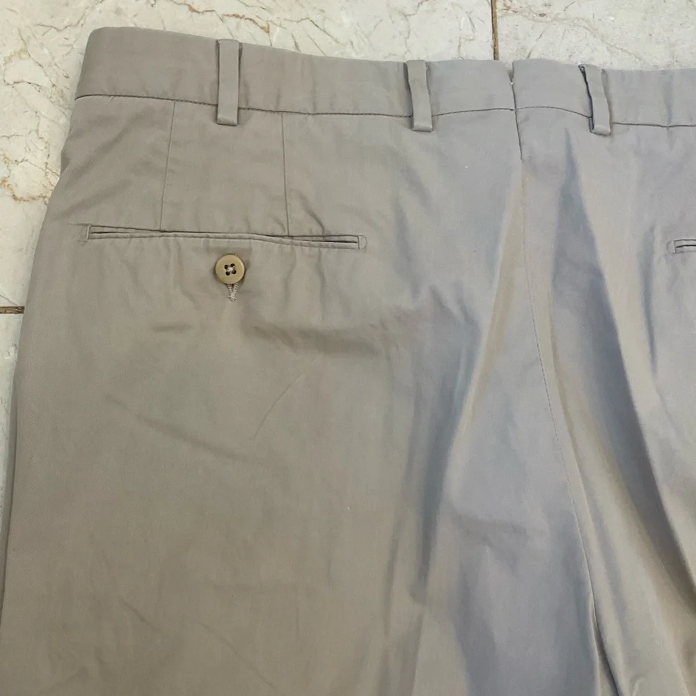 Ermenegildo Zegna Casual Khaki Trousers, 100% Cotton, Elegant Casual, Mens Sz 36